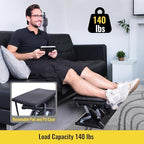 Foot Rest for Under Desk at Work Enlarged, Ergonomic Footrest with Adjustable Height and Angle, Foldable Foot Stool with Removable Pad Massage Beads for Office Gaming Chair Black - Image 5