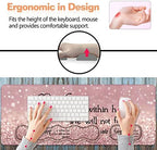 Ergonomic Keyboard Wrist Rest & Mouse Pad Wrist Rest Set, Large XXL Gaming Desk Mat 31.5"x 11.8", Non-Slip Base, Memory Foam, Easy Typing Pain Relief for Office & Home, Quote Bible Verses Psalm 46:5 - Image 6