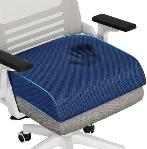 TranquilRelax 2XL Memory Foam Seat Cushion for Office Chair, 3.7-Inch, Blue by Unknown