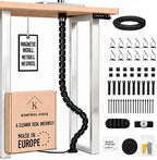 Under Desk Cable Management Spine, Standing Desk Wire & Cord Organizer, Adjustable 53 Inch Cable Spine, Magnetic & Screw-in Mount, Black Vertebrae by KONTROLHAUS