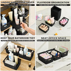 12 Pack Plastic Storage Baskets for Organizing, Storage Baskets for Shelves with Handles, Small Storage Bins with Labels, Classroom Storage Organization for Cabinet,Closet, Office,Black - Image 6