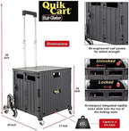 dbest Products Quik Cart Stair Climber Collapsible Rolling Crate - Black - Image 3