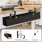 No Drill Under Desk Cable Management Tray (Black) - Image 2