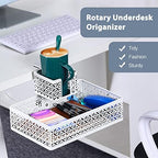 Under Desk Drawer, Clamp on Desk Organizer Cup Holder Hanging Desk Storage - Image 2