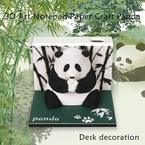 1PC 217 Sheets Memo Pad 3D Art Panda, 3D Notepad Paper Card Craft DIY Non-Stick Sticky Note Pad,Original 3D Paper Carving Model Memo Pad - Image 2