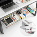 3-Pack Under Desk Drawer for Desk with Frame & Beam, Fits Where Standard Drawers Can't, 52mm Heightened Slide Out Organizer, Dual Adhesive or Screw Mount, Clear PET Under Table Storage by TooCust