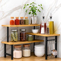 3-Tier Bamboo Corner Organizer Countertop Shelf by TenovuSupply