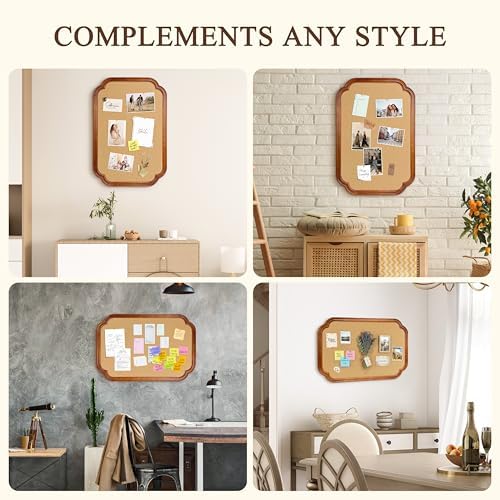 Scalloped Edge Wooden Frame Cork Board 30x20in (75x50CM) - Image 7
