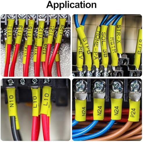 10 Pack Compatible for P-Touch HSE641 HSe-641 HS641 HS-641 17.7mm 3/4" Heat Shrink Tube Label Tape Black on Yellow for Ptouch PT-D400AD D450 D600 PTP700 P750W H500LI 1810 1880C 2730 2030 Makers - Image 5