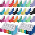 Colarr 36 Pack Cardboard Magazine Holder 12 Colors Magazine File Holder Magazine Storage Box Office Folders Organizer File Folder Bin for Home Office School Desk Supplies (Light Color) by Colarr