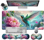 Large Desk Pad Set with Keyboard Wrist Rest & Mouse Wrist Support by SichKards