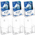 Daofary 6 x 9 Acrylic Brochure Holder, 6 Pack Wall Mount & Desktop Display by Daofary