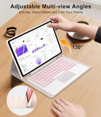 Touch Keyboard Case for Samsung Galaxy Tab S11 Ultra 14.6 Inch 2025, Galaxy Tab S11 Ultra Case Keypad with Precise Trackpad, Backlit Keyboard Cover with S Pen Holder for Samsung Tablet 14.6'', Pink - Image 5