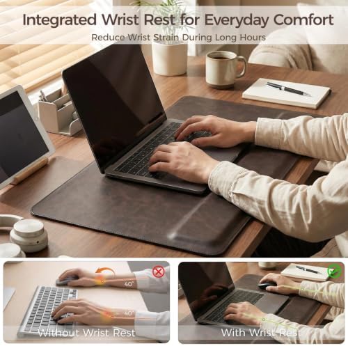 Magnetic Desk Mat System with Wrist Support 80×40cm, Premium Leather Desk Pad with Magnetic Accessories, Waterproof Non-Slip Desk Organizer for Office & Gaming - Image 5