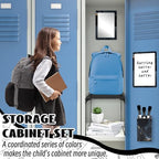 Demonwer 9 Pcs Locker Accessories Kit Black Locker Organizer Magnetic Whiteboard Mirror Pen Holder Pen for Storage Organizing Shelf Back to School Party Supply - Image 5