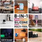 CordBrick 4PK Glowing Silicone + Steel Weighted Cable Holders for Nighstands, Cord Wraps for Travel, Unique iPhone Accessories. Small Graduation Gift for High Schoolers. Gadget for Teens. Yellow Glow - Image 5