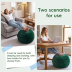 Hobestluk Round Pouf Ottoman Foot Rest,Tuffed Foot Stool Rest,Green - Image 3