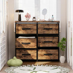 GcdPai Dresser 6 Fabric Drawer(16cm Height) Stand Leather Desktop by Unknown