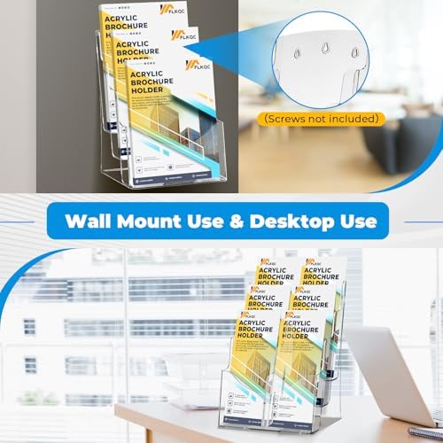 2Pcs Acrylic Brochure Holder 8.5 x 11, 3 Tier Brochure Display Stand - Image 4