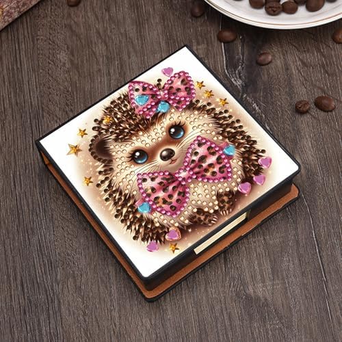 Diamond Art Painting Note Box, 4pcs Animals PU Gem Art Storage Container with 640 Sheets, Relaxing DIY Craft Kit for Home Office Organization Birthday Anniversary - Image 6