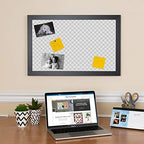 PinPix 20x17 inch Cork Bulletin Board. This Decorative Framed Pin Board Comes with Diamond Pattern in Grey Design and Satin Black. Ideal for Home, Office Decor or School (PinPix-126) - Image 3
