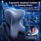 Car Neck Pillow for Driving Seat headrest Pillow/Gaming Chair Pillow with Adjustable Strap Removable Cover Ergonomic Design Neck Support Pillow for Car, Office Chair, Gaming Chair (Grey) - Image 2