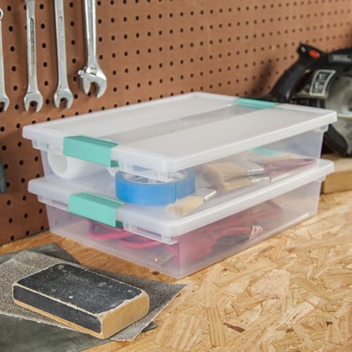 Sterilite Clip Box, Stackable Clear Plastic Bins- Large, 18-Pack - Image 4