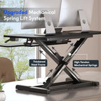 FLEXISPOT Standing Desk Converter 42", Extra Large Ergonomic Height Adjustable Sit Stand Desk Riser, Spacious Computer Workstation with Wide Keyboard Tray, Black - Image 4