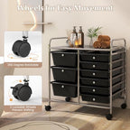 LDAILY 9 Drawer Rolling Storage Cart, Rolling Cart with Drawers for Classroom, Art Supply Craft Organizer on Wheel with Metal Frame & Handles for Home Office School - Image 6