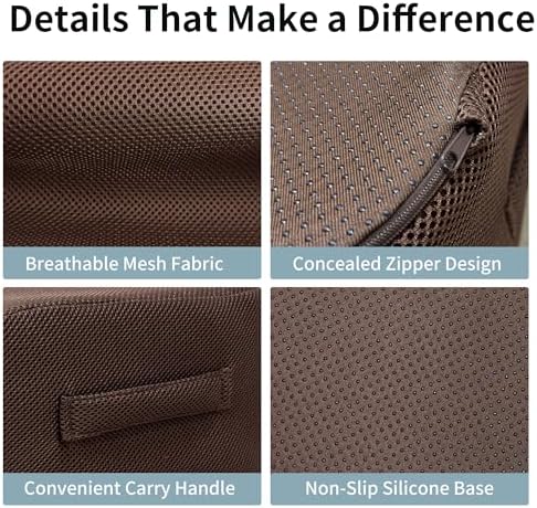 6" Extra Thick Memory Foam Office Chair Cushion – 2-Layer Booster Seat for Back & Tailbone Pain Relief, 18 x 16 x 6in Non-Slip Cushion with Carry Handle for Wheelchair, Car, and Airplane - Image 4