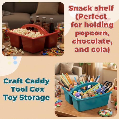 Kathfly 8 Pack Classroom Caddy Organizer with Handle Bulk, Deep Color - Image 4
