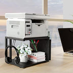 BTY Under Desk Printer Stand Small Printer Table with Storage 2 Tier Printer Cart with Wheels Desktop Printer Stands for Office Home Scanner Printer (Black) - Image 5