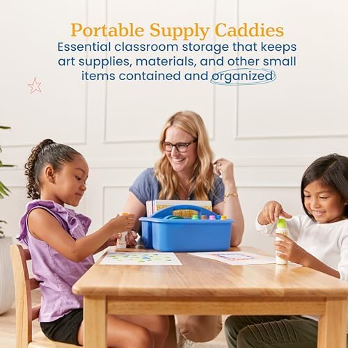 ECR4Kids 2-Compartment Large Plastic Caddy, Multipurpose Organization, Contemporary, 6-Pack - Image 3
