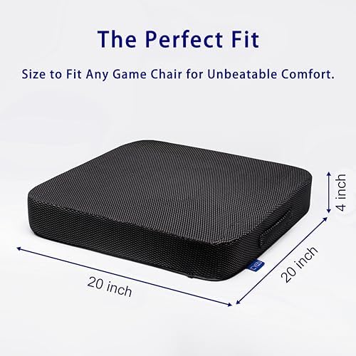 Ifoam Gel Infused Memory Foam Layer Wheelchair Cushion - Seat Cushion for Wheelchair-Office Chair, Kitchen Chair-Pressure Sore and Tailbone Pain Relief-High Dense Polyfoam Base (Black, 20×20×4 inch) - Image 2