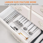 Criusia 21 Pack Large Clear Plastic Drawer Organizer Trays | BPA-Free Acrylic Organizer Bins for Large Kitchen Utensils, Bathroom, Makeup, Jewelries, Office Desk, School Supplies, Perfume - Image 4