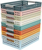 Turn In Trays Classroom,24 Pack Classroom Baskets For Classroom,Plastic Storage Baskets With Handles,Modern Colorful Organizer Baskets,Classroom Storage Bin Book Baskets For Pencils Storage - Image 7