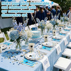 400 Pcs Class of 2026 Light Blue Graduation Decoration Floral for 50 Guests, Flower Blue Gold Graduation Paper Plates Napkins Cups Cutlery Grad Tableware for 2026 Congrats Grad Party Supply - Image 5