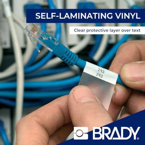 Brady Self-Laminating Vinyl Label Tape for Label Printer BMP51/BMP53/M511 - Self Adhesive Printer Labels - Black on White, Transparent (38,10 mm (W) x 7,62 m (L)) - M5C-1500-427 - Image 5
