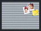 PinPix 21x15 inch Cork Bulletin Board. This Decorative Framed Pin Board Comes with Diamond Pattern in Grey and Blue Design and Satin Black. Ideal for Home, Office Decor or School (PinPix-227) by PinPixBulletinBoards