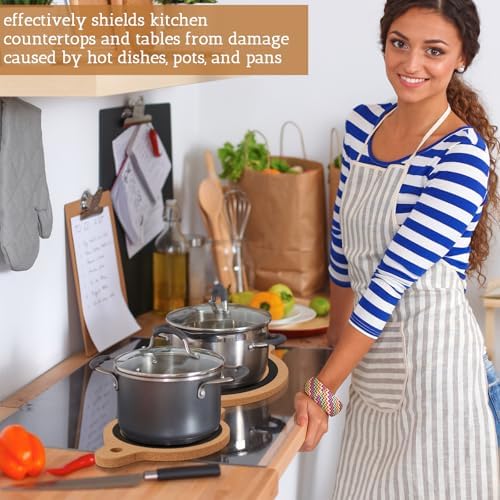 4 Pack Magnet Cork Trivet Magnetic Pot Holders 10" 8" 6" Magnetic Trivet - Image 5
