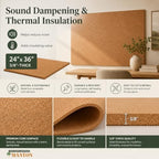 Manton Cork 24" x 36" x 3/8" Thick Cork Sheets (2-Pack), 100% Natural and Sustainable Cork Bulletin Boards. Perfect for Home, School, and Office - Image 6