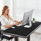 Cacoy 40"x24" Leather Desk Pad Blotter, Non-Slip Waterproof Desk Mat, Black - Image 2