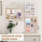 Teling 9 Pack Wood Bulletin Boards with Linen 12''x 16'' Cork Board for Walls with 90 Pushpin Decorative Wood Framed Display for School Office Home Decor (Brown) - Image 5