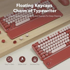 SABLUTE Wireless Keyboard Mouse Combo, Burgundy Red, Magnetic Wrist Rest - Image 3