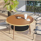 MAIDERN 42 Inch Round Cork & Leather Table Pad Protector, Cuttable Size (36-42 Inch), Trimmable Dining Table Mat, Heat Resistant/Non-Slip Table Cover for Kitchen, Office, or Restauran (Brown) - Image 4