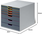Durable Varicolor Drawer Organizer, 7 Color Coded Drawers, Gray - Image 3