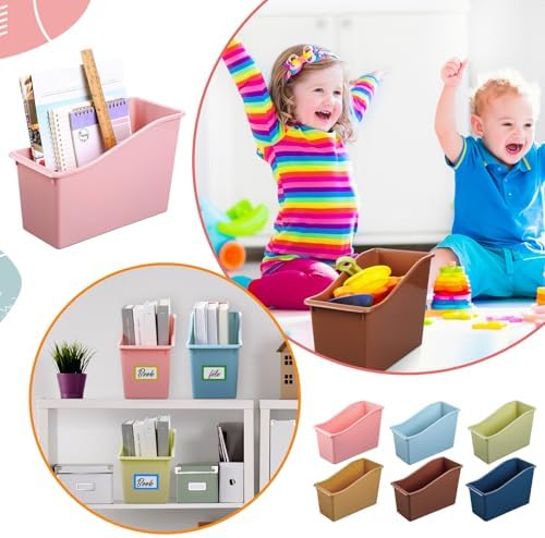 Jinei 24 Pack Book Bins for Classroom with Name Labels, 6 Color Boho - Image 6