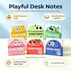 Cute Fruit Monster Pop-Up Sticky Notes Dispenser, 80 Sheets Pull-Out Cartoon Box, 6 Styles Transparent Translucent Memo Pad Holder, Creative Stationery Cute Monster Gift Set Available ，12Box - Image 2