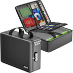 Fireproof Document Box with Lock, Hard-Shell File Organizer, Black by ZOOPIP