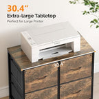 VINGLI 4 Drawer Mobile File Cabinet with Wheels Filing Cabinet Under Desk File Cabinet, Fabric Drawers Printer Stand for Home Office, Fits Letter Size, Rustic Brown - Image 7